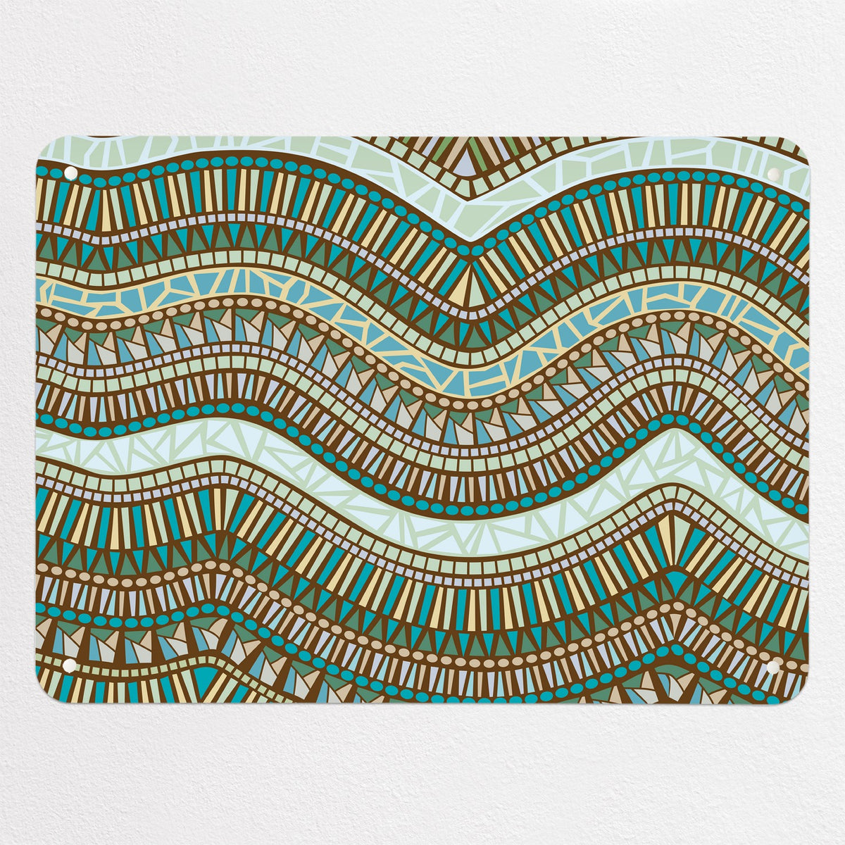 Mosaic Wave magnetic notice board in River, medium size, 75 × 55 cm