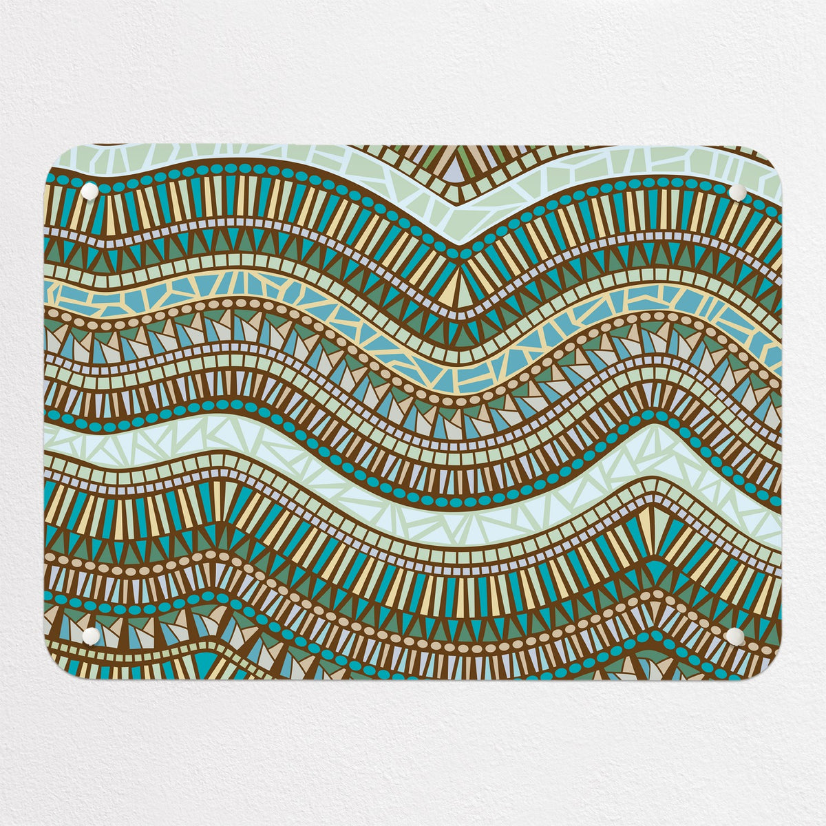 Mosaic Wave magnetic notice board in River, small size, 55 × 40 cm