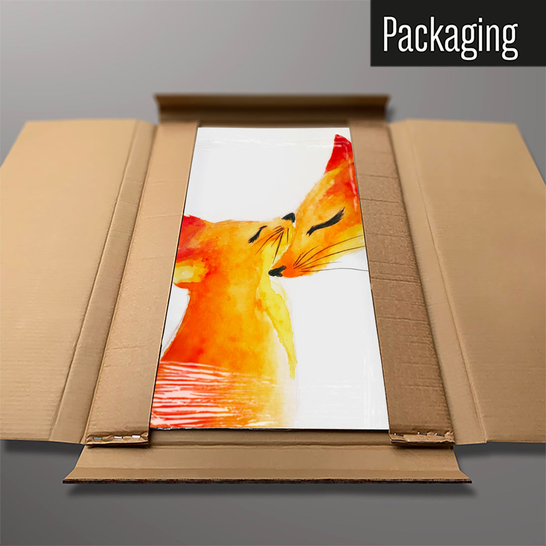 A Mother Fox and Cub watercolour design magnetic board in it’s cardboard packaging