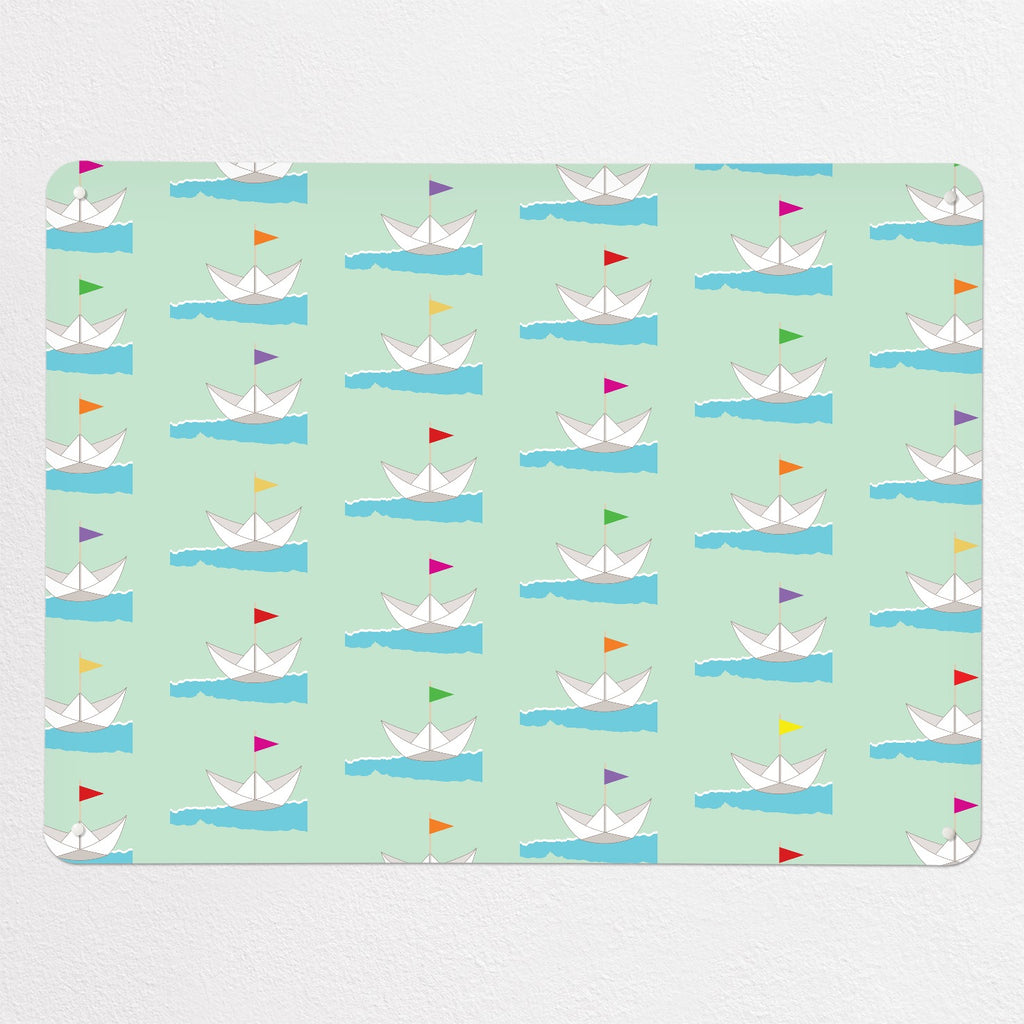 Paper Boats magnetic notice board in Paper Boats, large size, 100 × 75 cm