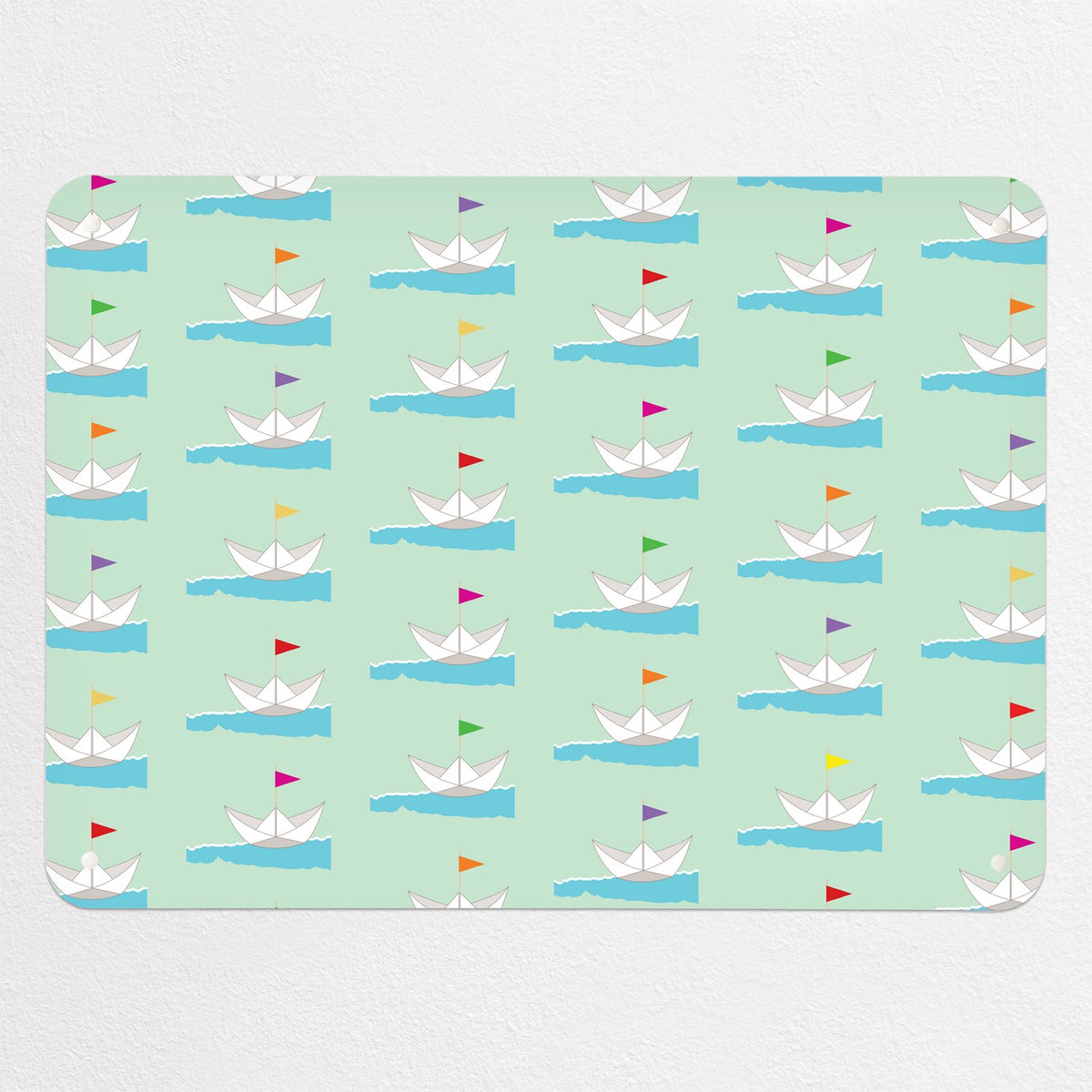 Paper Boats magnetic notice board in Paper Boats, medium size, 75 × 55 cm