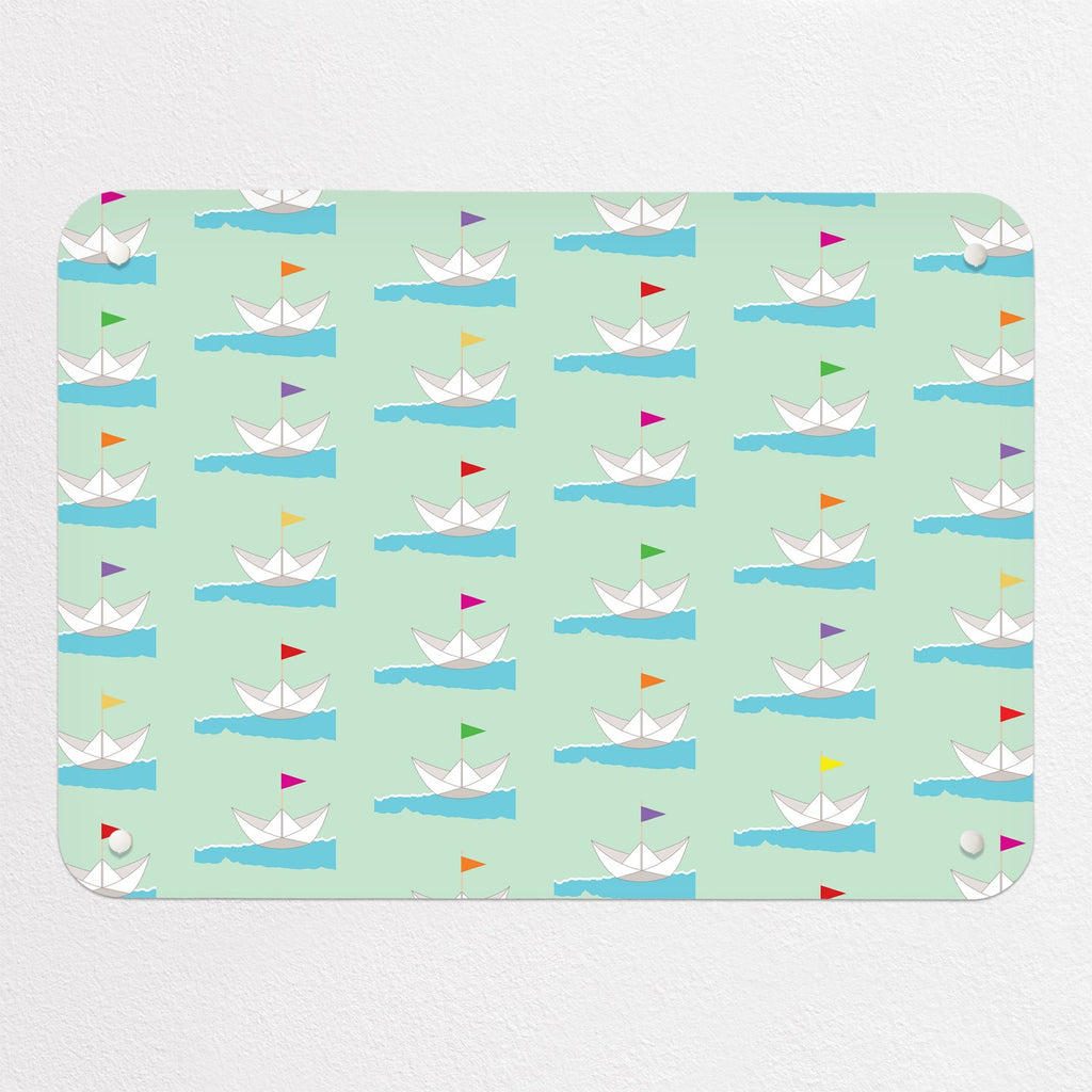 Paper Boats magnetic notice board in Paper Boats, small size, 55 × 40 cm
