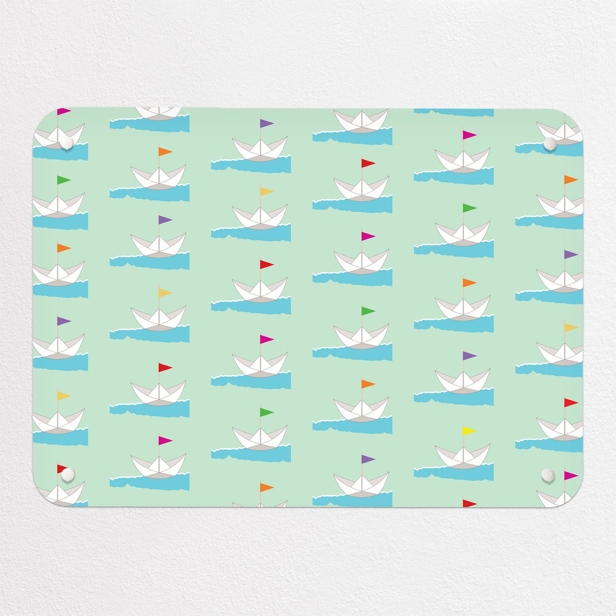 Paper Boats magnetic notice board in Paper Boats, small size, 55 × 40 cm
