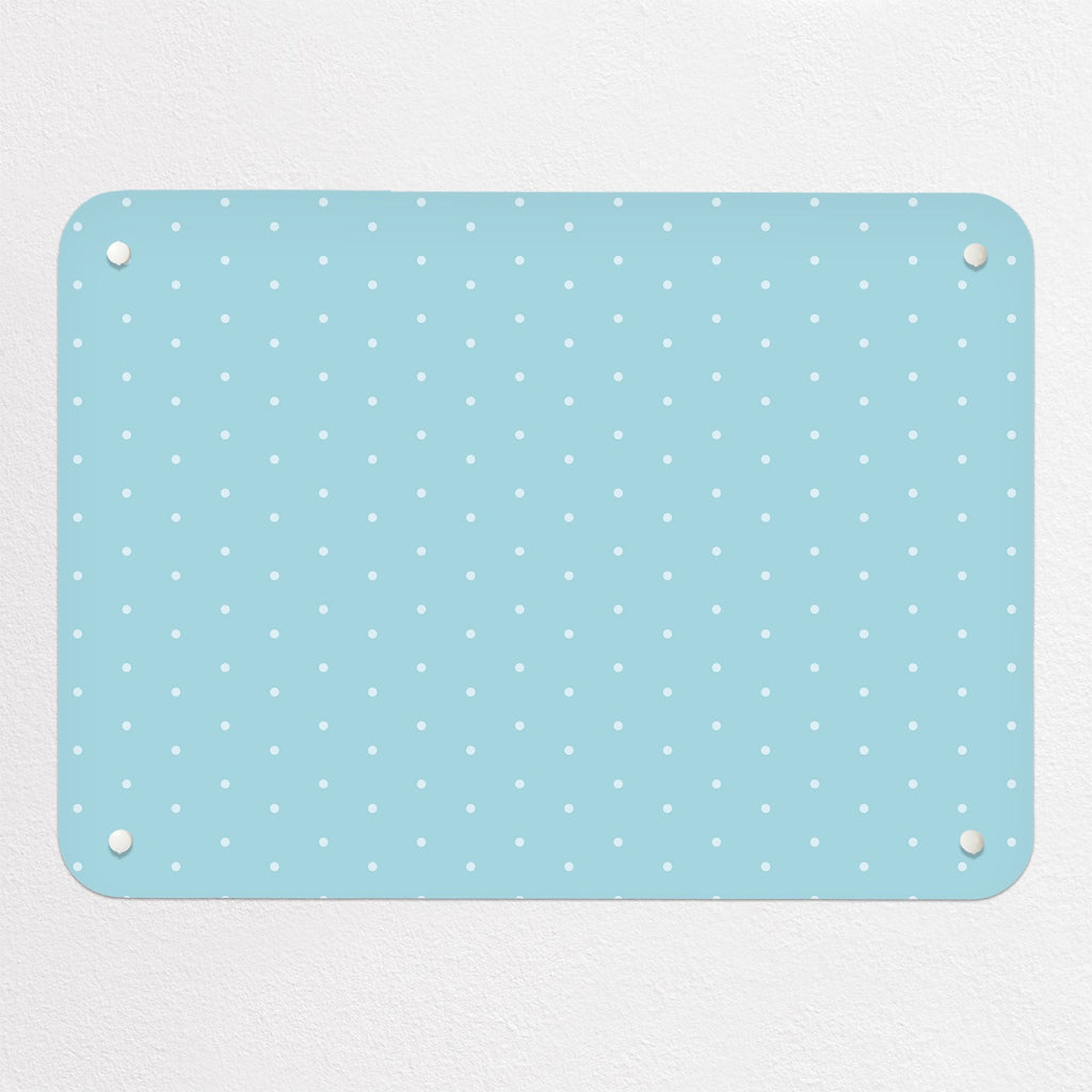 Polka Dots Design magnetic notice board in Blue, small size, 55 × 40 cm