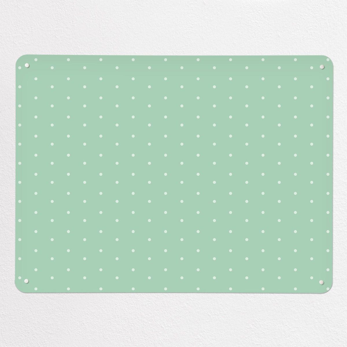 Polka Dots Design magnetic notice board in Green, large size, 100 × 75 cm
