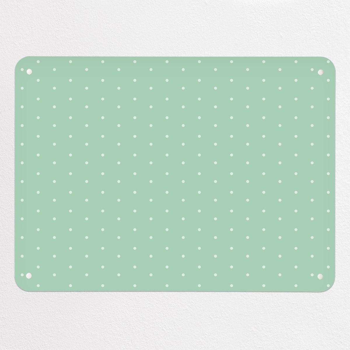 Polka Dots Design magnetic notice board in Green, medium size, 75 × 55 cm