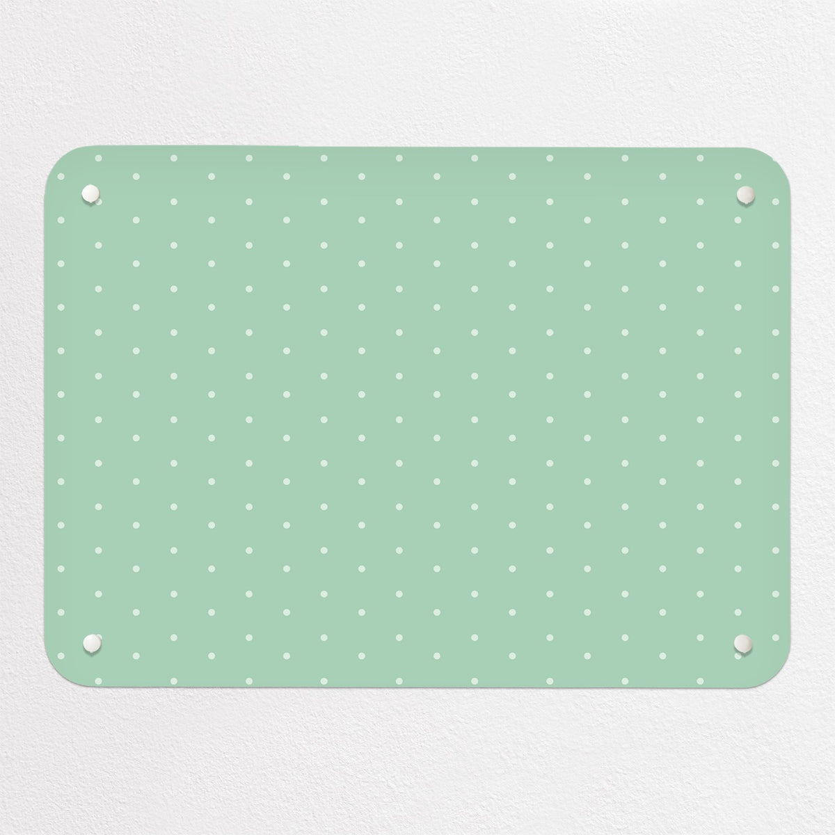 Polka Dots Design magnetic notice board in Green, small size, 55 × 40 cm