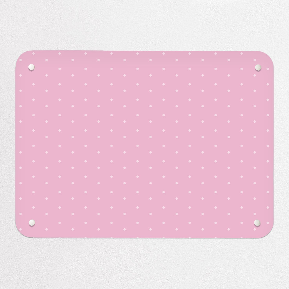 Polka Dots Design magnetic notice board in Pink, small size, 55 × 40 cm