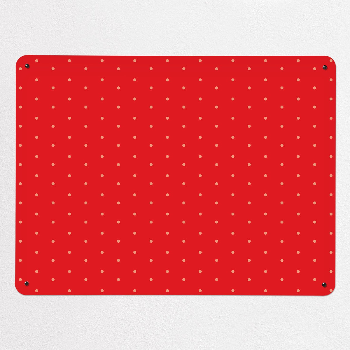 Polka Dots Design magnetic notice board in Red, large size, 100 × 75 cm