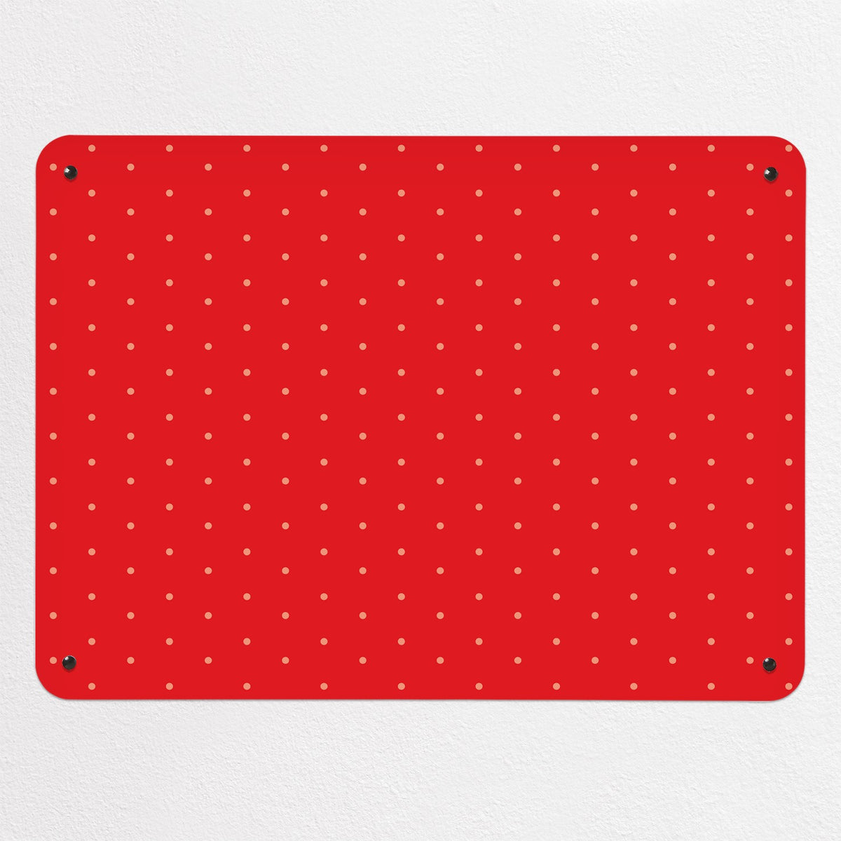 Polka Dots Design magnetic notice board in Red, medium size, 75 × 55 cm