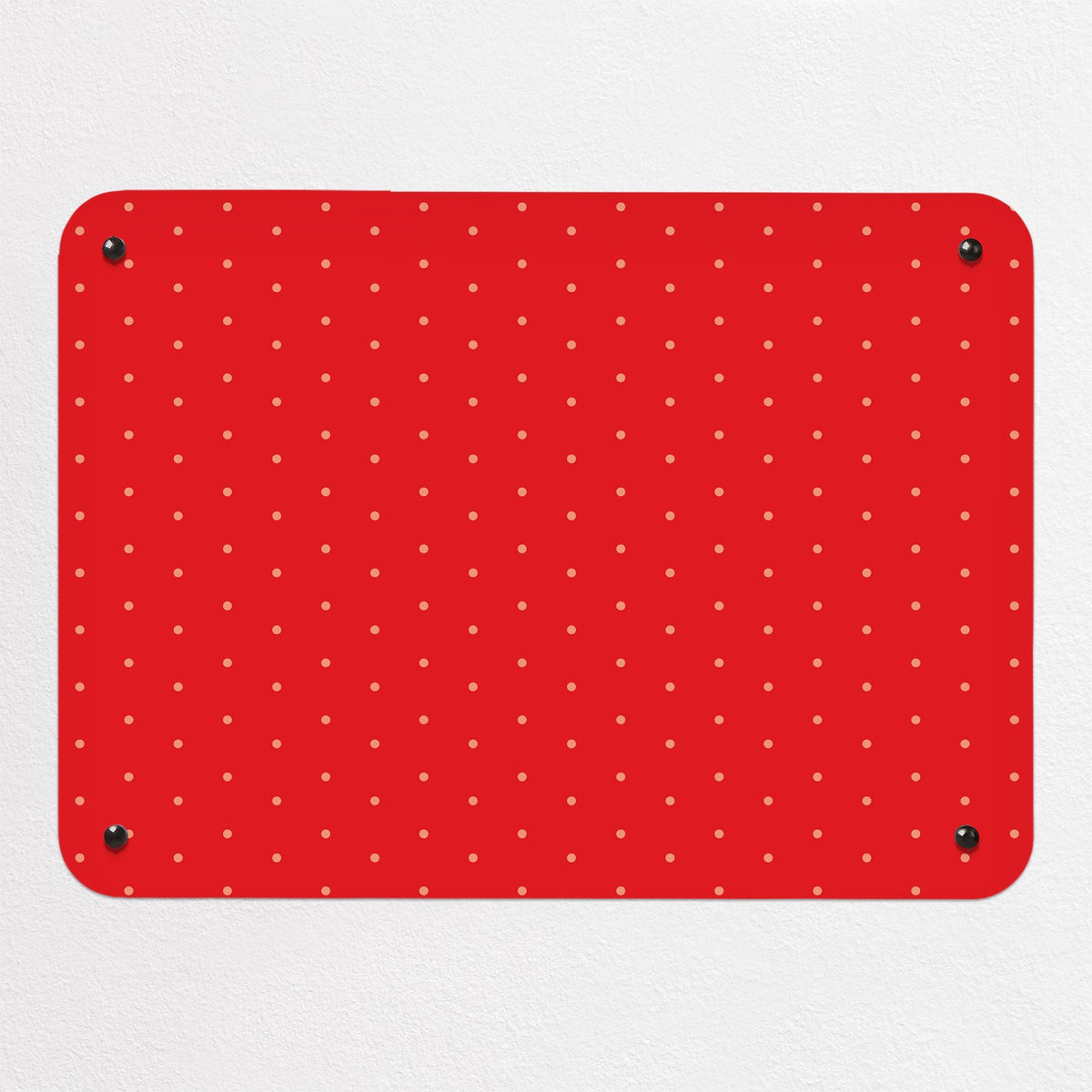 Polka Dots Design magnetic notice board in Red, small size, 55 × 40 cm
