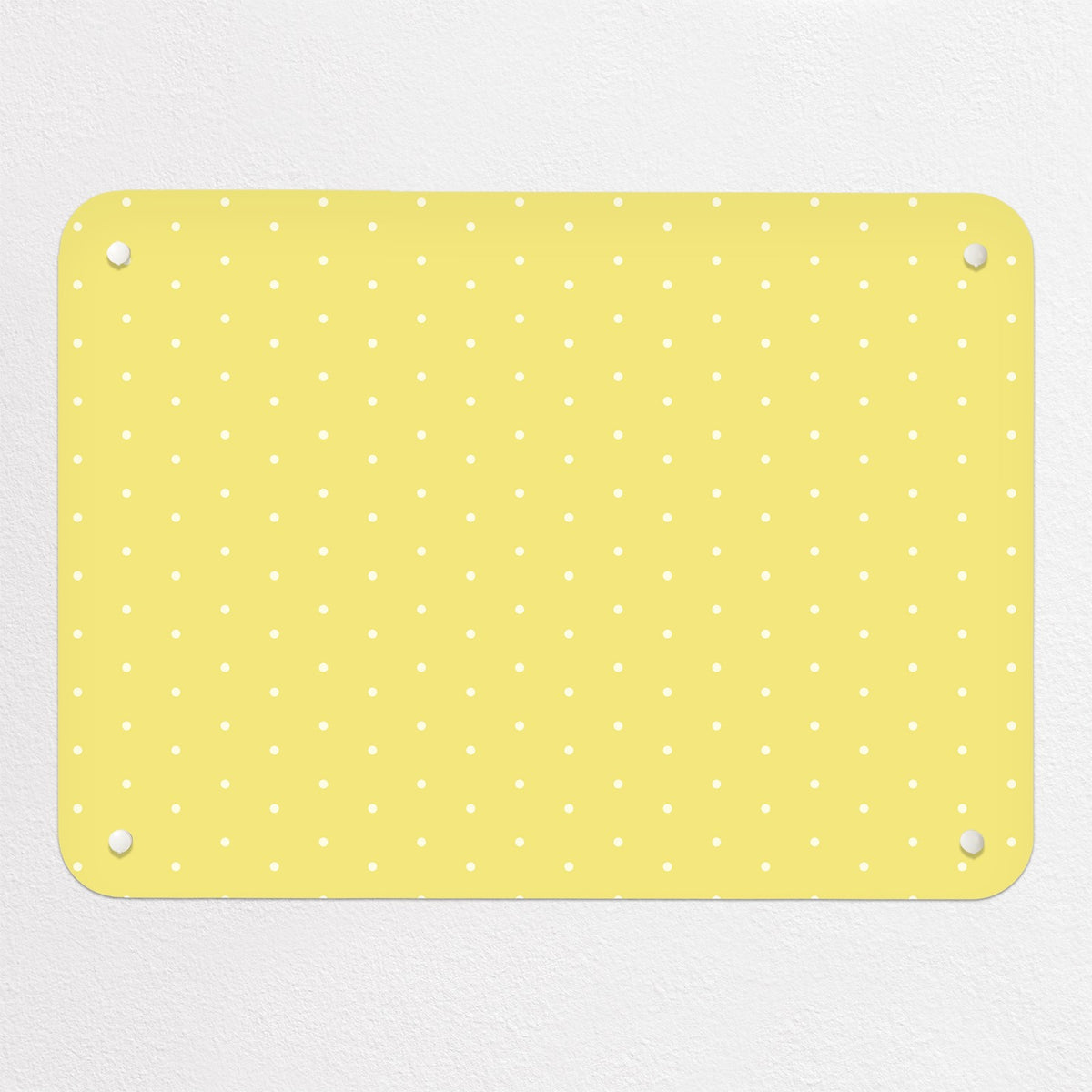 Polka Dots Design magnetic notice board in Yellow, small size, 55 × 40 cm