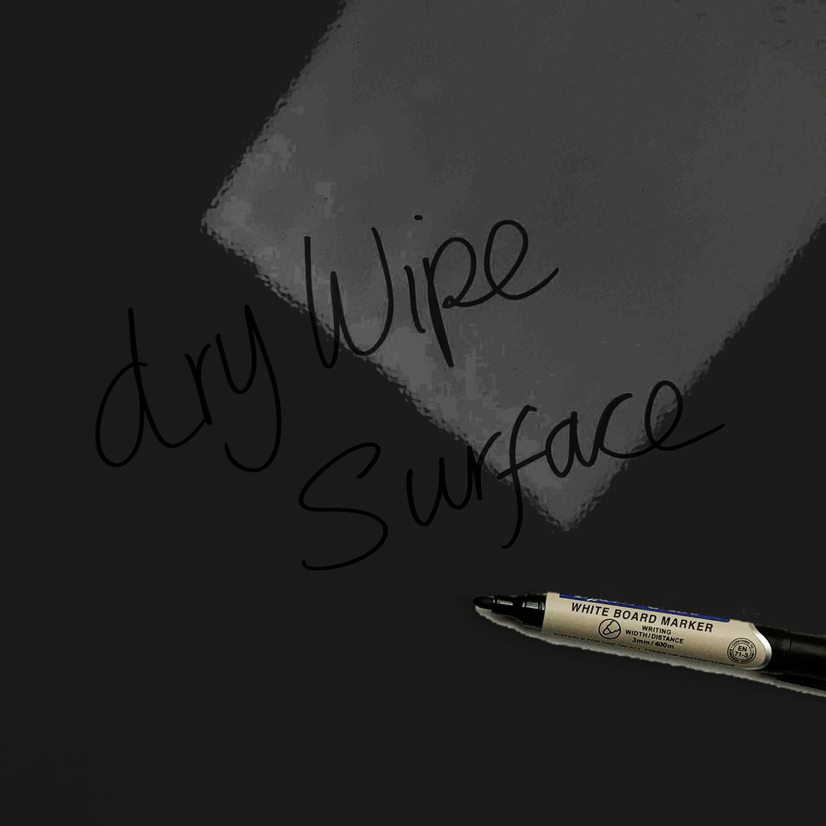 The words dry wipe surface written in marker pen on the Rock Climbing magnetic notice board