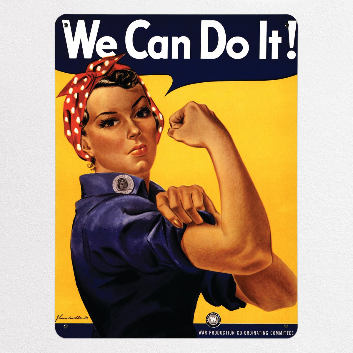 Rosie The Riveter magnetic notice board, large size, 75 × 100 cm
