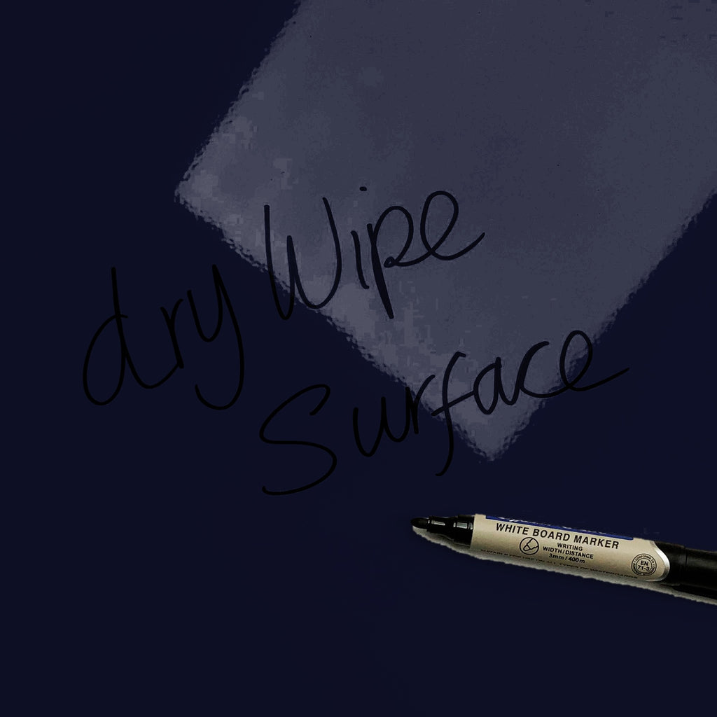 The words dry wipe surface written in marker pen on the Rosie The Riveter magnetic notice board