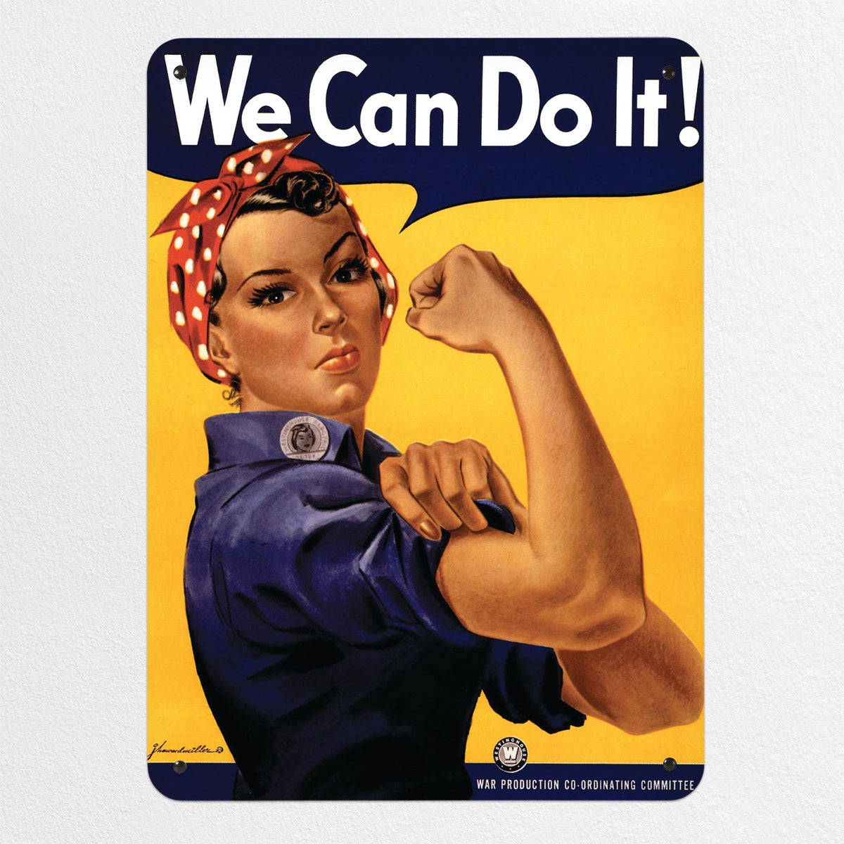 Rosie The Riveter magnetic notice board, medium size, 55 × 75 cm