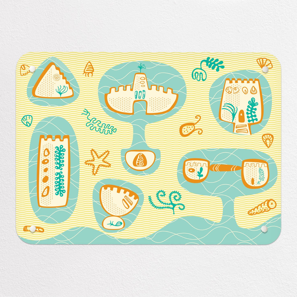 Sandcastles magnetic notice board, small size, 55 × 40 cm