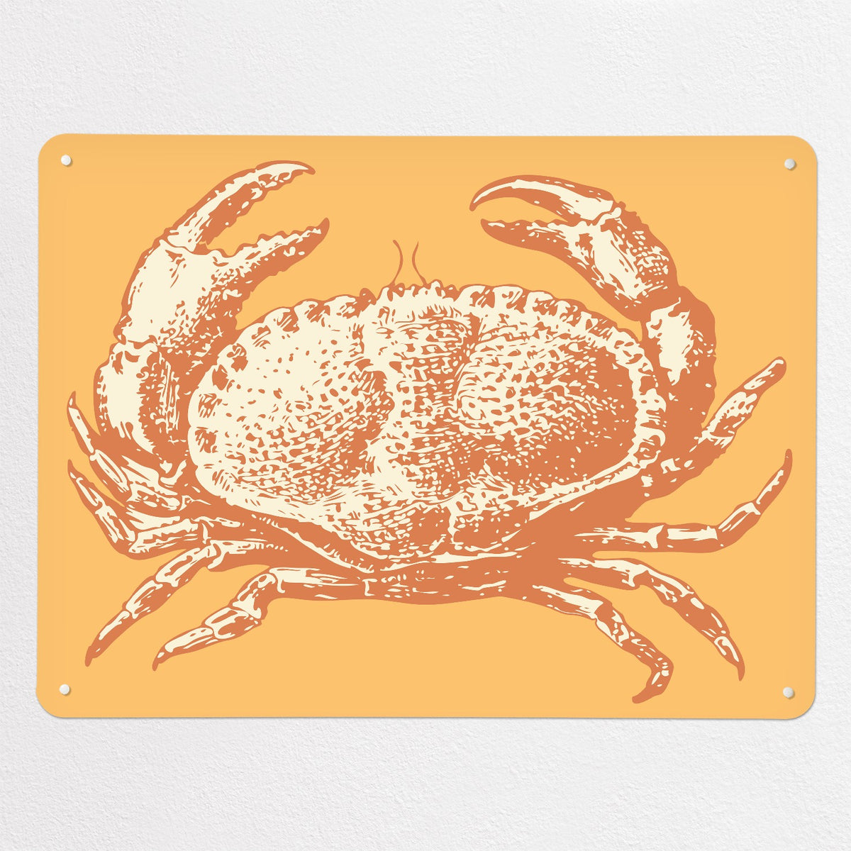 Sea Life Illustrations magnetic notice board in Crab Illustration, large size, 100 × 75 cm