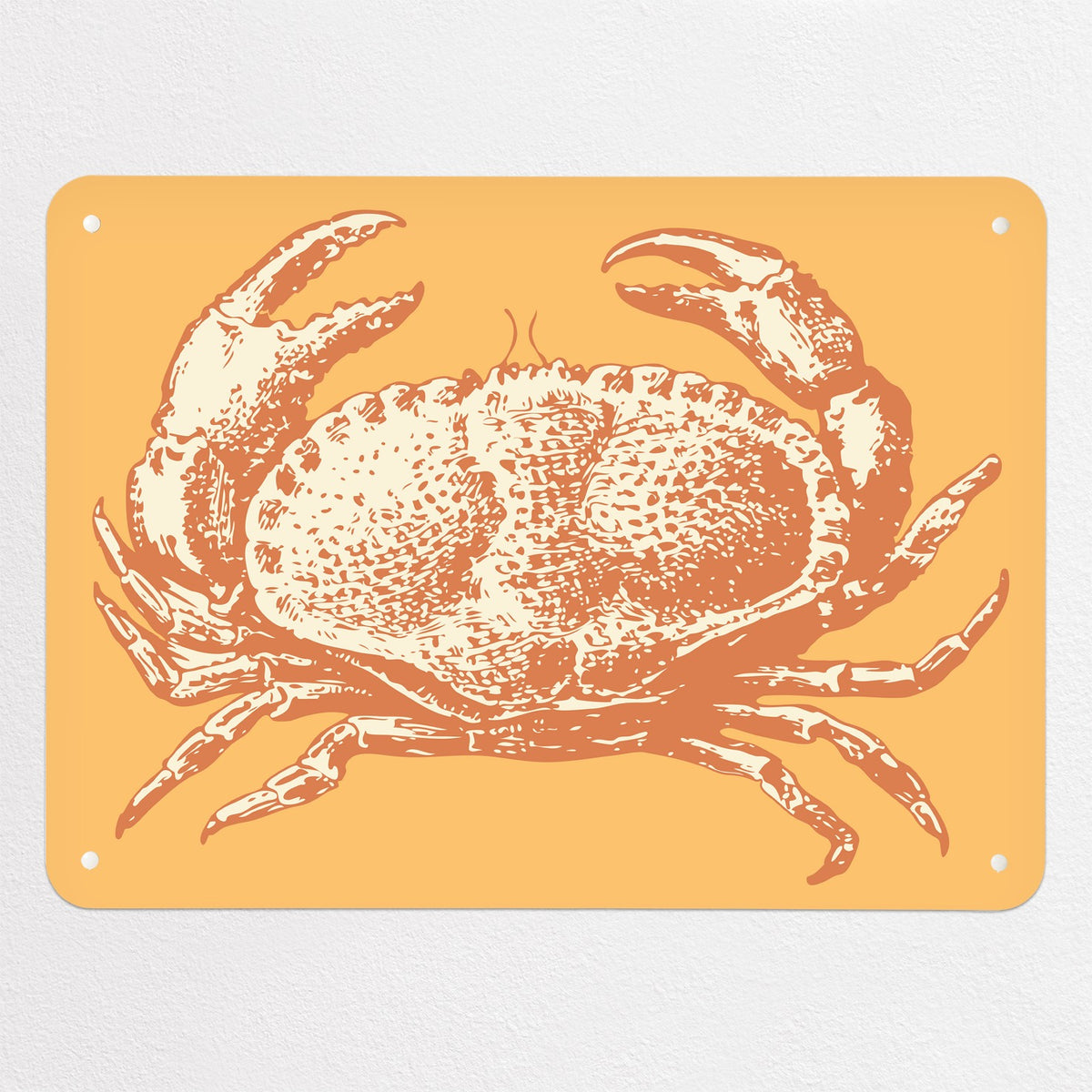 Sea Life Illustrations magnetic notice board in Crab Illustration, medium size, 75 × 55 cm