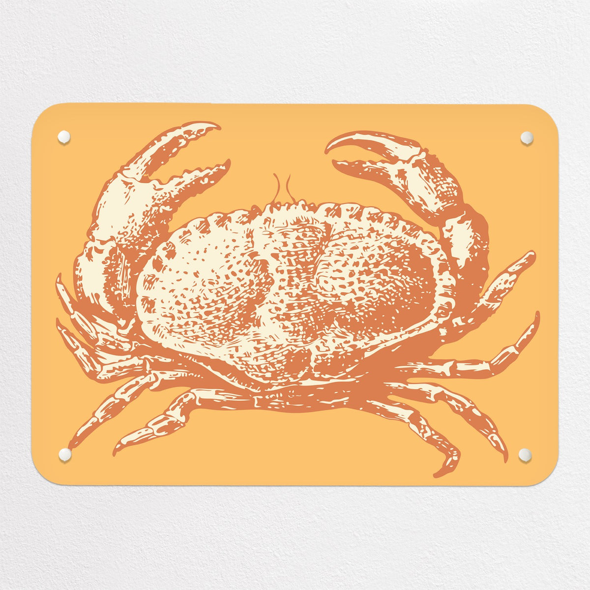 Sea Life Illustrations magnetic notice board in Crab Illustration, small size, 55 × 40 cm