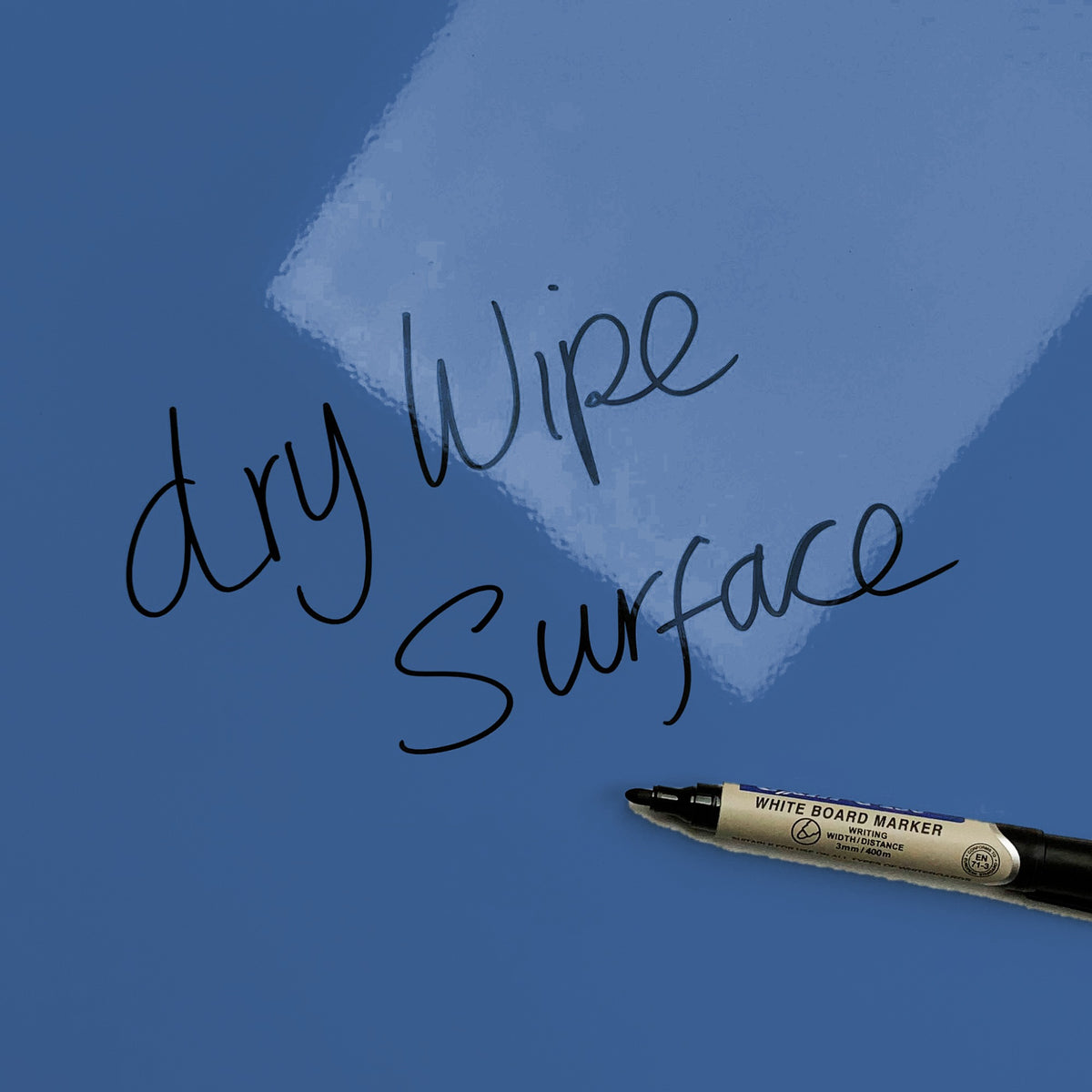 The words dry wipe surface written in marker pen on the Selfridges Building Birmingham magnetic notice board