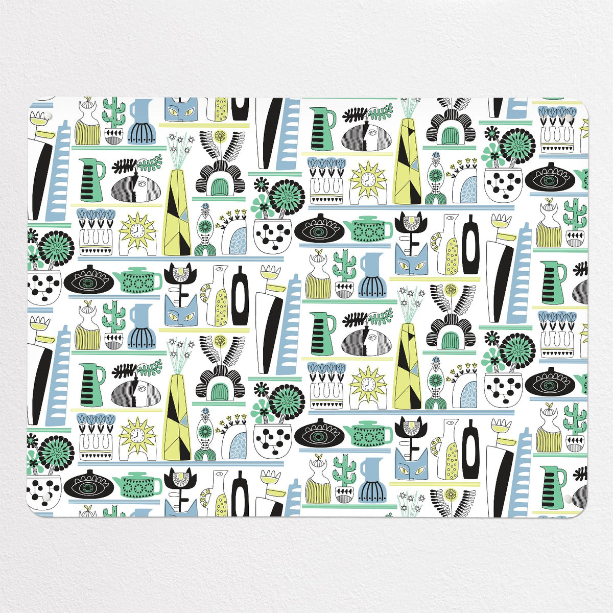 Shelf Life magnetic notice board in Shelf Life - Cool Tones, large size, 100 × 75 cm