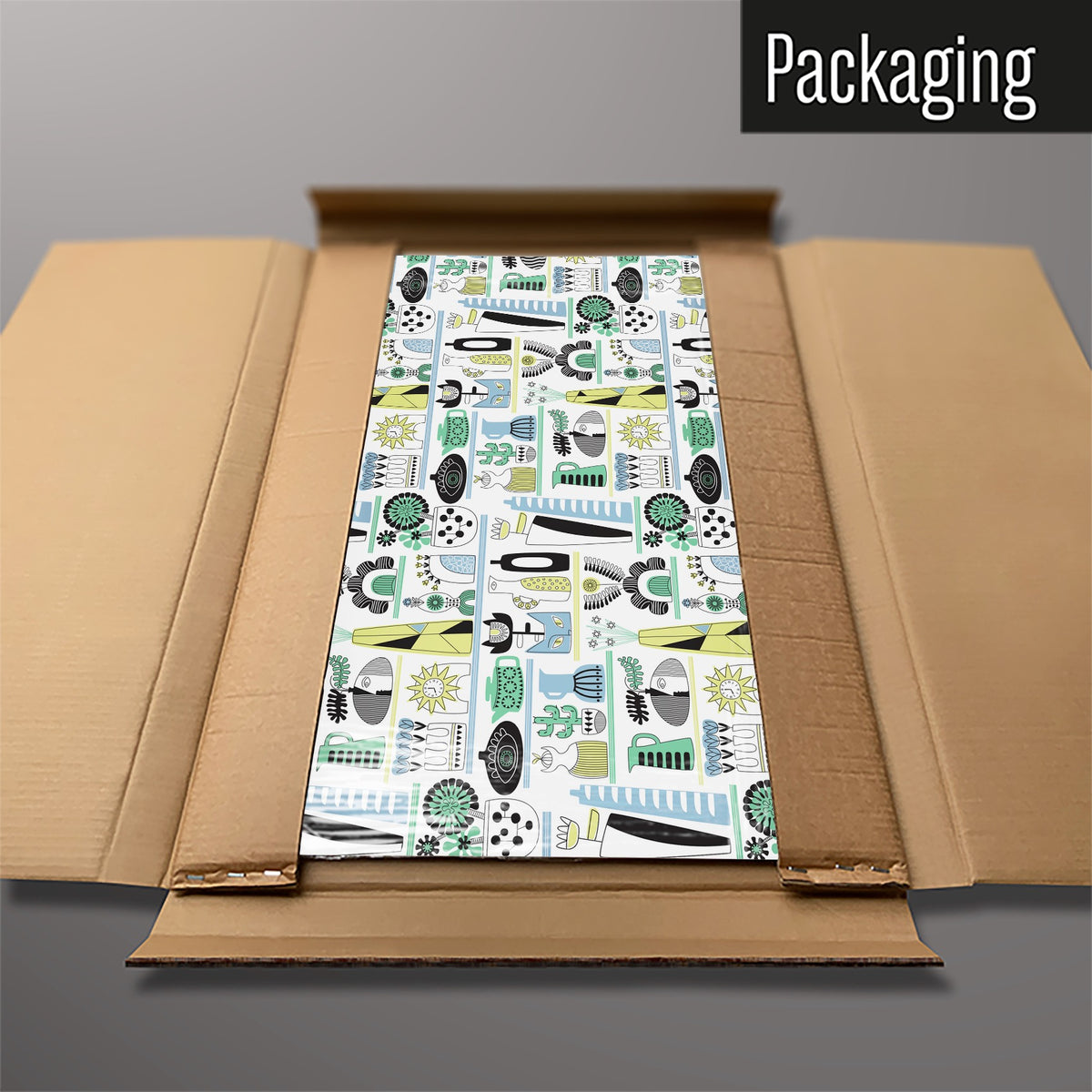 The Shelf Life magnetic notice board in Shelf Life - Cool Tones packed flat in its cardboard box