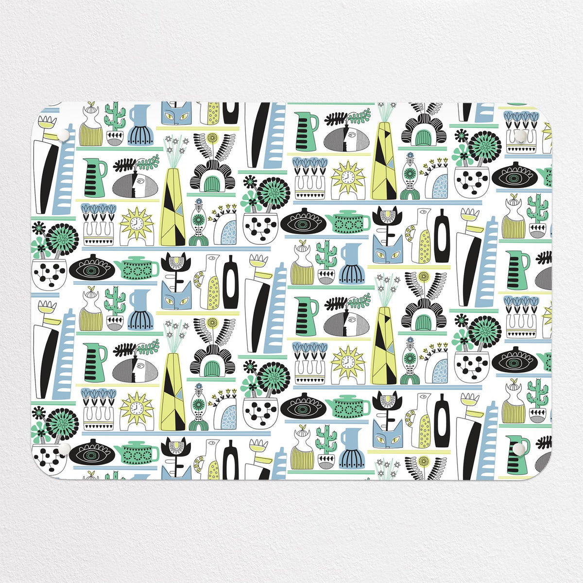 Shelf Life magnetic notice board in Shelf Life - Cool Tones, small size, 55 × 40 cm