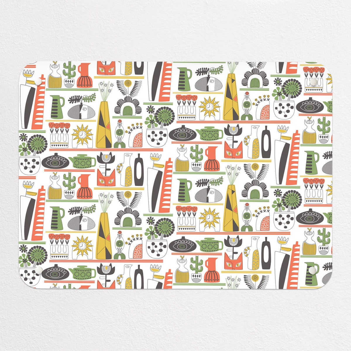 Shelf Life magnetic notice board in Shelf Life - Warm Tones, small size, 55 × 40 cm