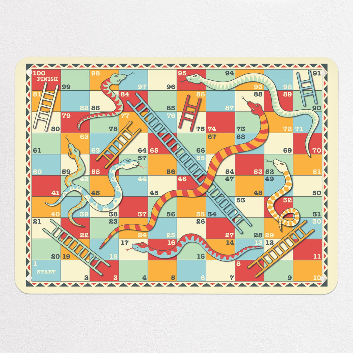 Snakes And Ladders magnetic notice board in Snakes and Ladders, medium size, 75 × 55 cm