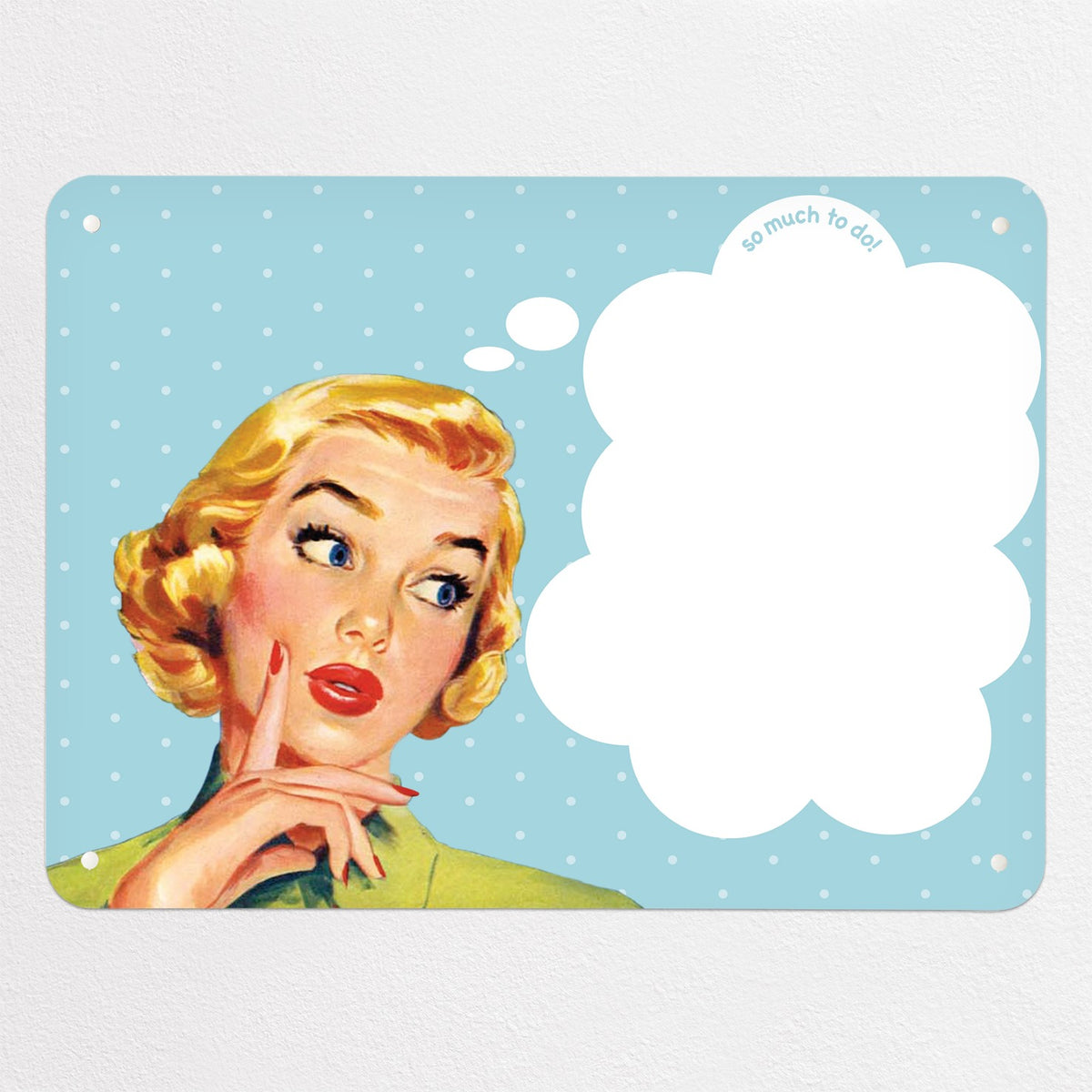 So Much To Do magnetic notice board in blue, medium size, 75 × 55 cm