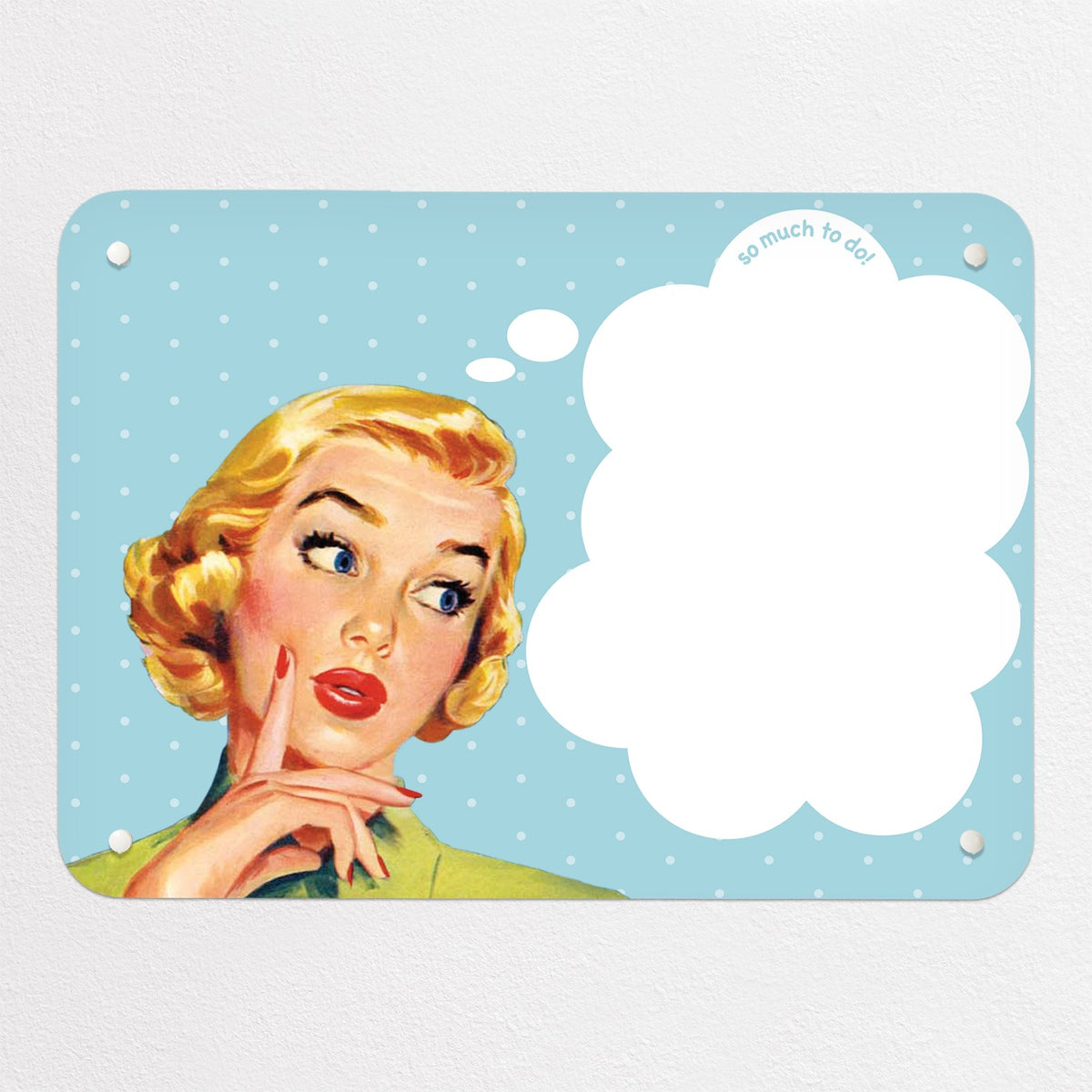 So Much To Do magnetic notice board in blue, small size, 55 × 40 cm