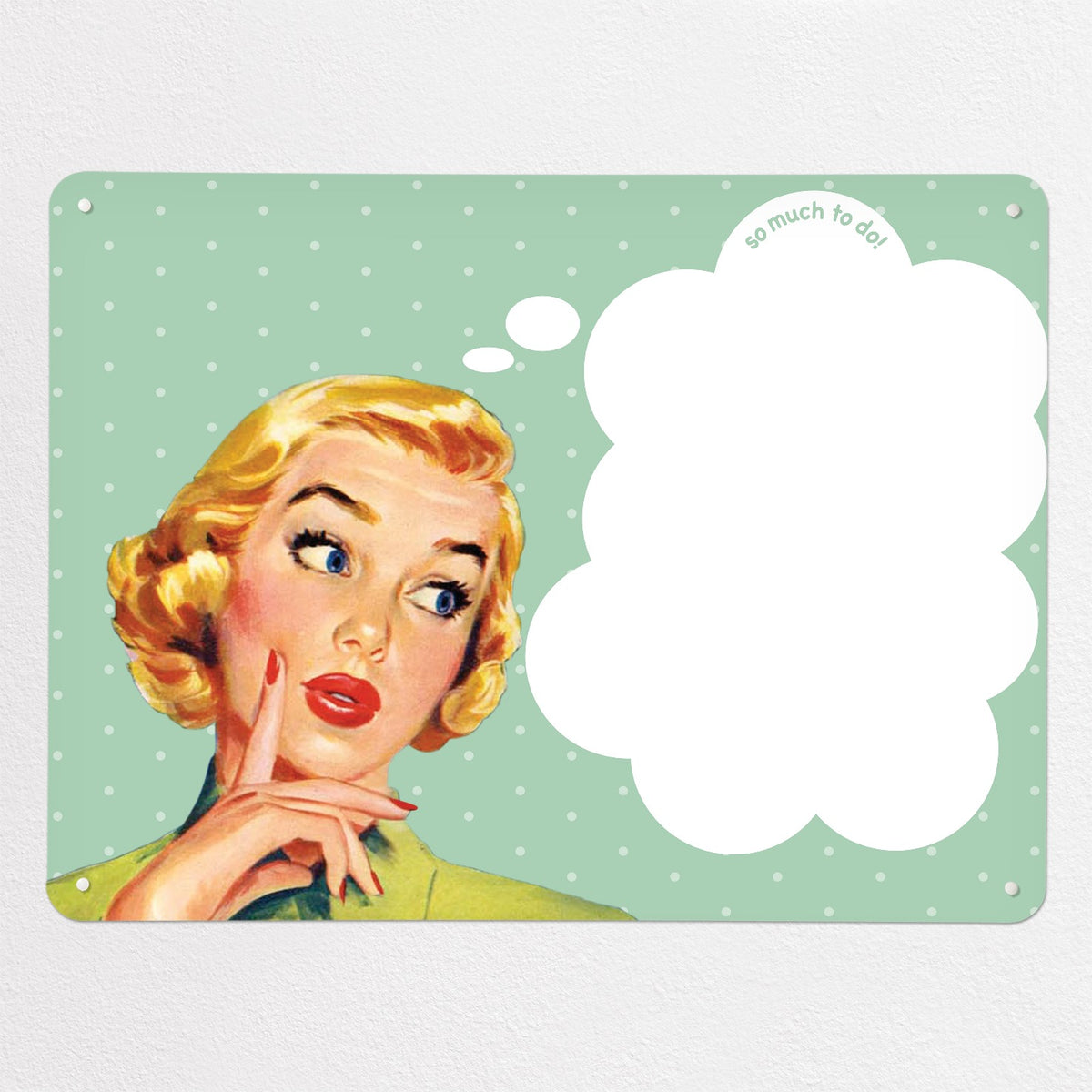 So Much To Do magnetic notice board in green, large size, 100 × 75 cm