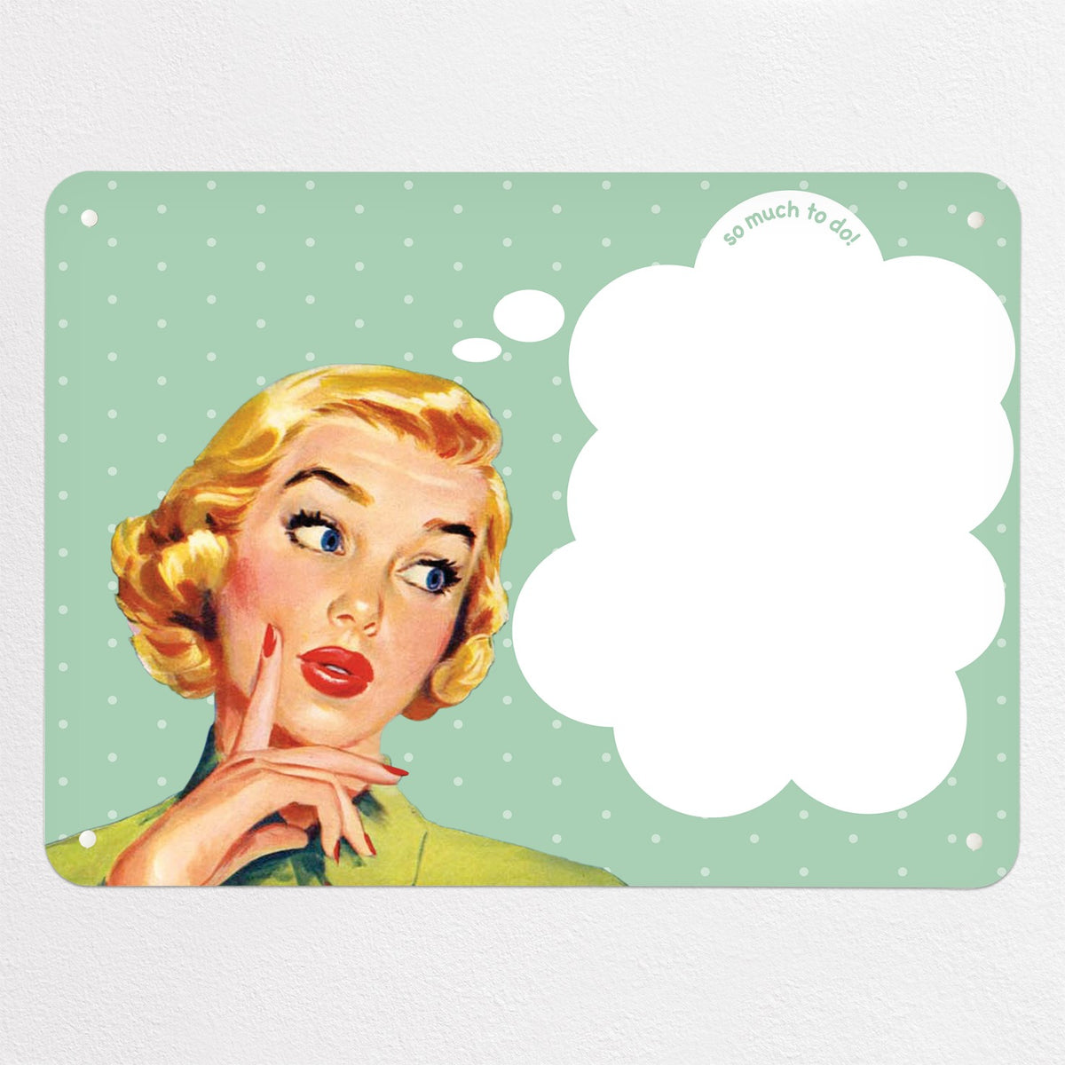So Much To Do magnetic notice board in green, medium size, 75 × 55 cm