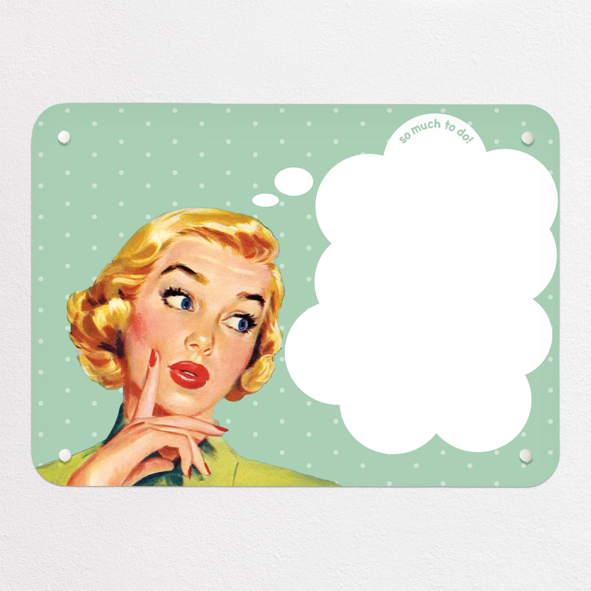 So Much To Do magnetic notice board in green, small size, 55 × 40 cm