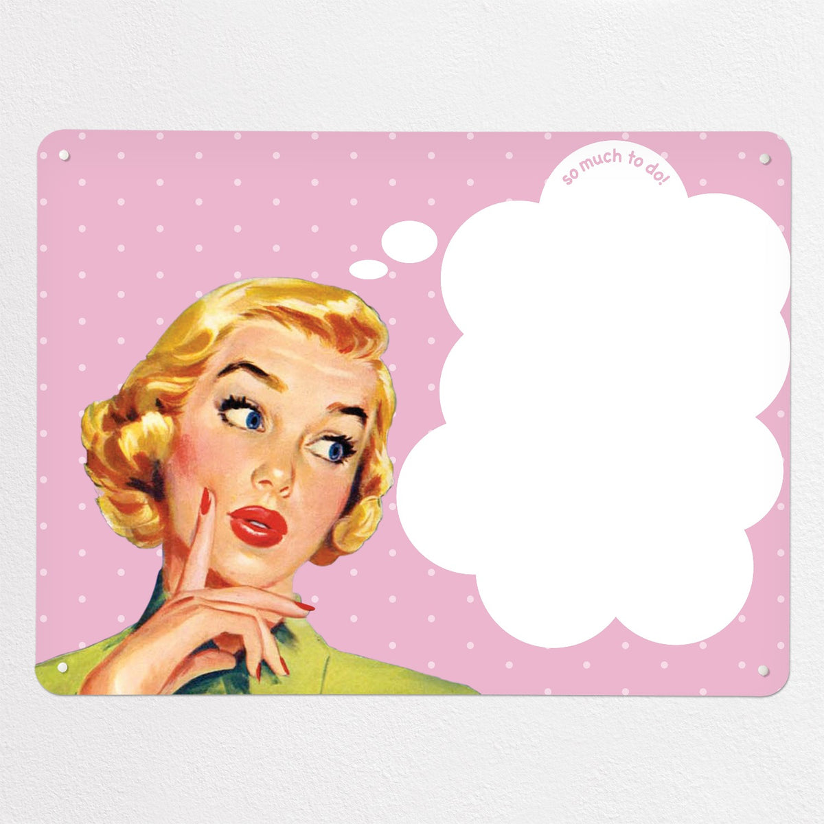 So Much To Do magnetic notice board in pink, large size, 100 × 75 cm