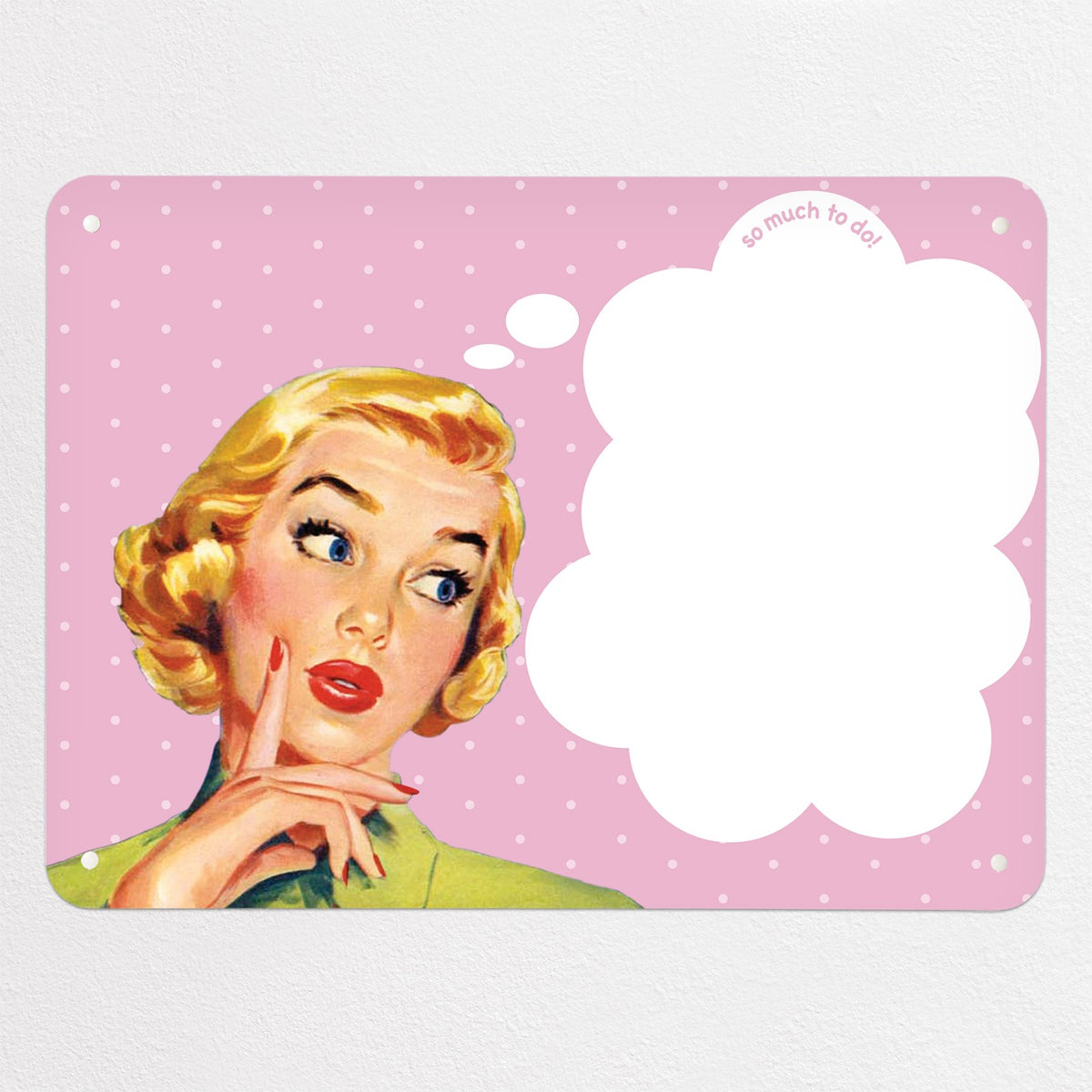 So Much To Do magnetic notice board in pink, medium size, 75 × 55 cm
