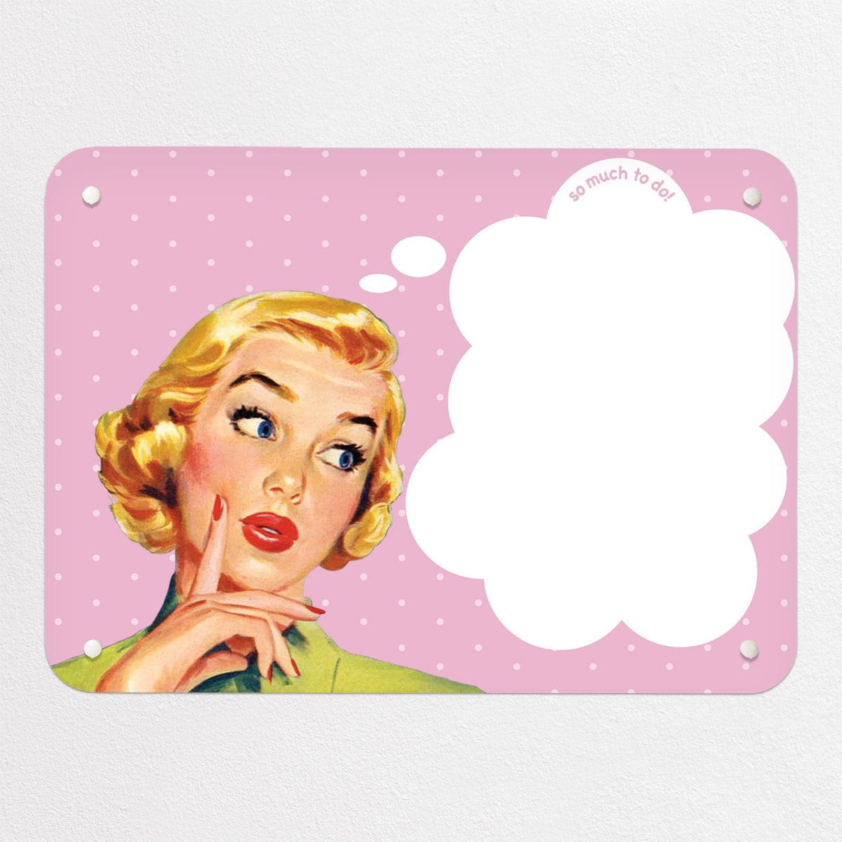 So Much To Do magnetic notice board in pink, small size, 55 × 40 cm