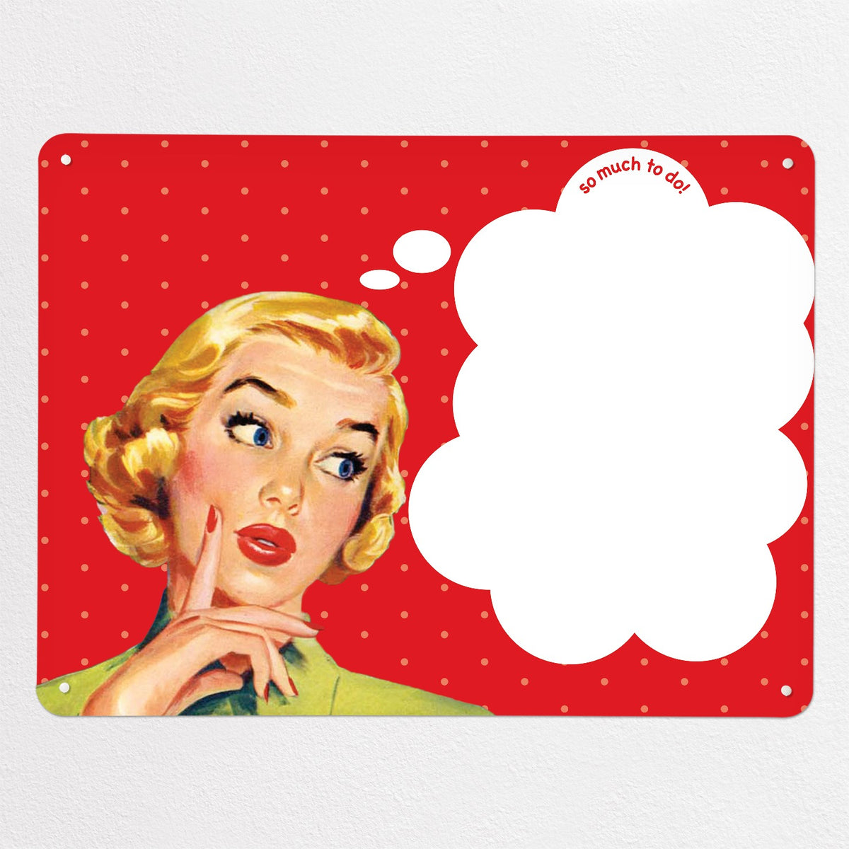 So Much To Do magnetic notice board in red, large size, 100 × 75 cm