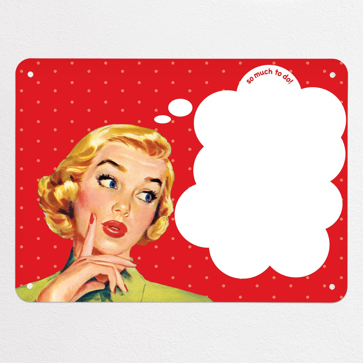 So Much To Do magnetic notice board in red, medium size, 75 × 55 cm