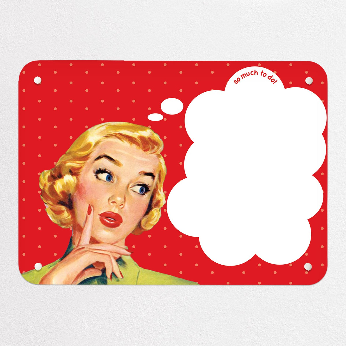 So Much To Do magnetic notice board in red, small size, 55 × 40 cm