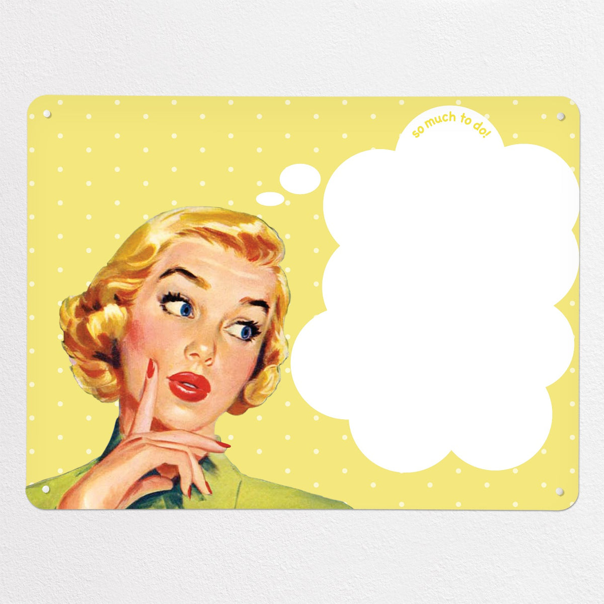 So Much To Do magnetic notice board in yellow, large size, 100 × 75 cm