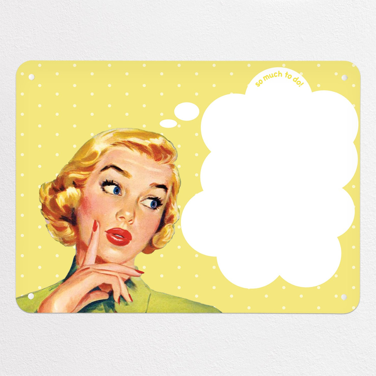So Much To Do magnetic notice board in yellow, medium size, 75 × 55 cm