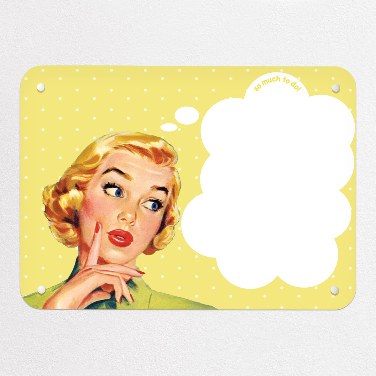 So Much To Do magnetic notice board in yellow, small size, 55 × 40 cm
