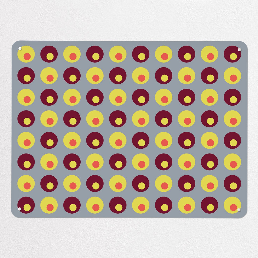 Spots magnetic notice board in Spots on Grey, large size, 100 × 75 cm