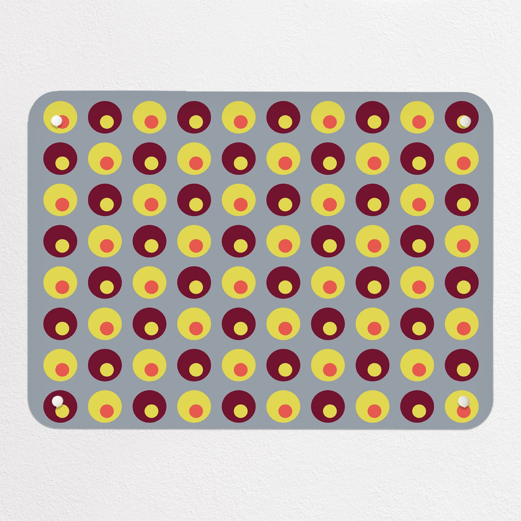 Spots magnetic notice board in Spots on Grey, small size, 55 × 40 cm