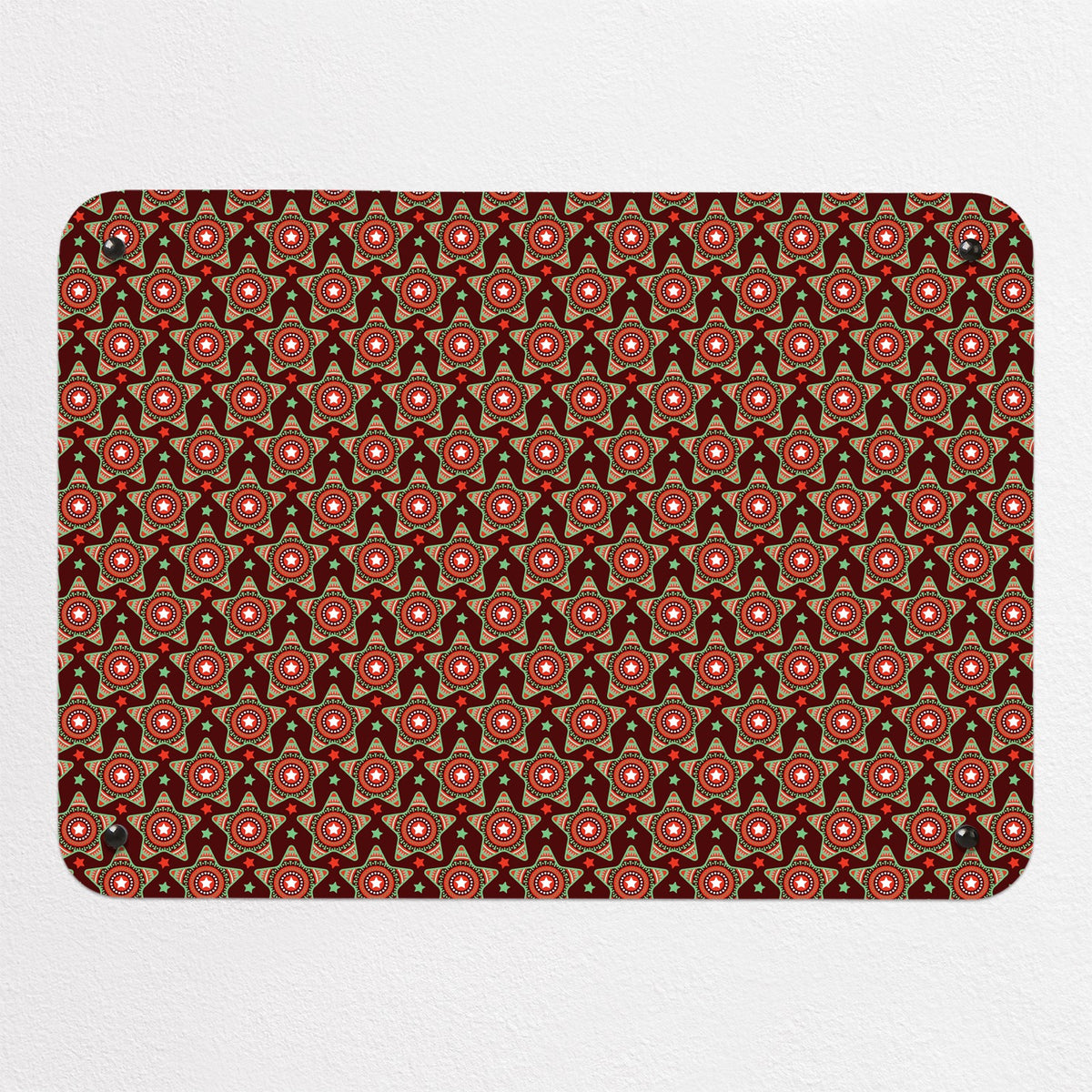 Stars magnetic notice board in maroon, small size, 55 × 40 cm