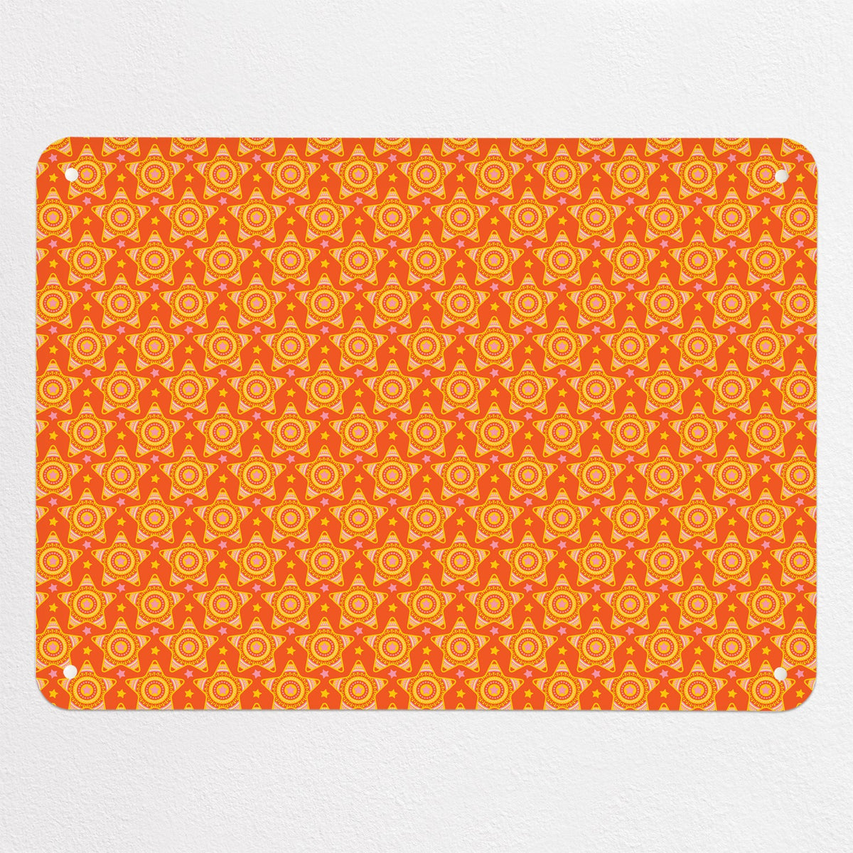 Stars magnetic notice board in orange, medium size, 75 × 55 cm