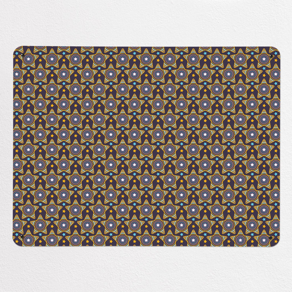 Stars magnetic notice board in purple, large size, 100 × 75 cm
