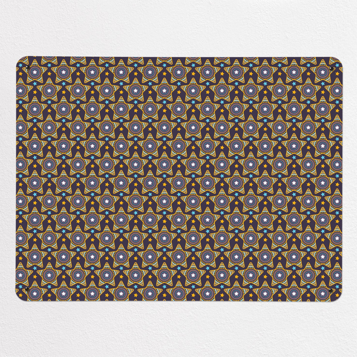 Stars magnetic notice board in purple, large size, 100 × 75 cm